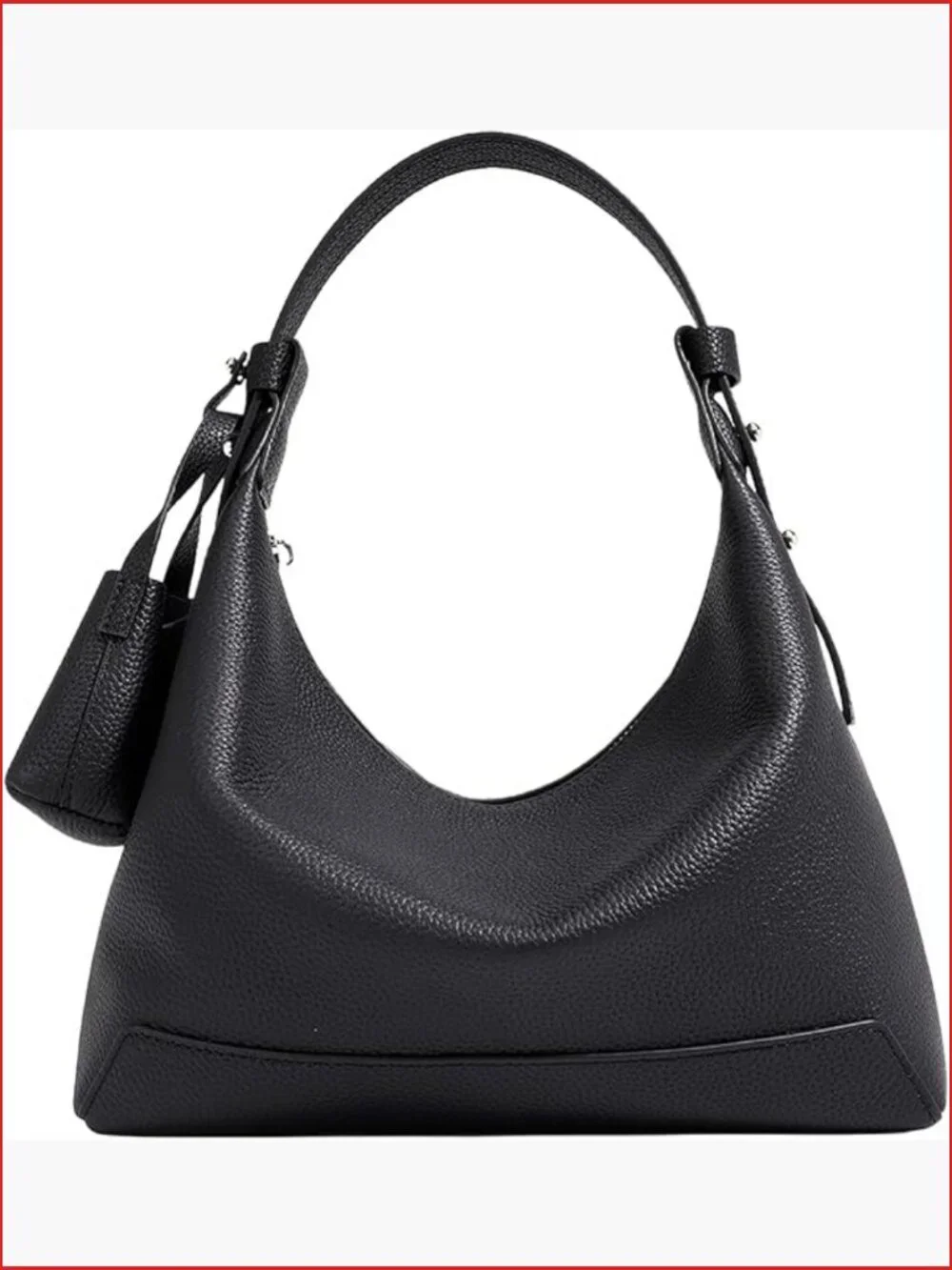 Genuine Leather Crossbody Bag - Slouchy Hobo Purse with Adjustable Strap